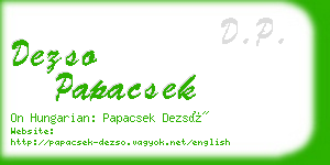 dezso papacsek business card